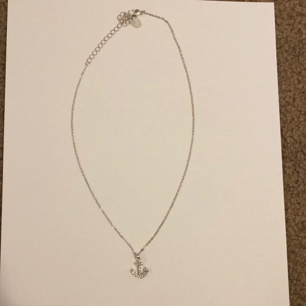 Silver anchor necklace